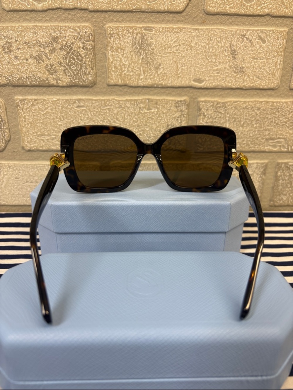 Swarovski SK6001 Oversized Sunglasses Havana Tortoiseshell with Polorized Lenses - Picture 4 of 13